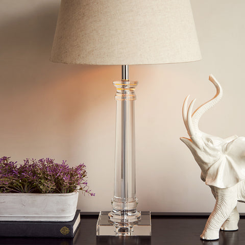 Clear Linear Crystal Table Lamp - Large (without shade)