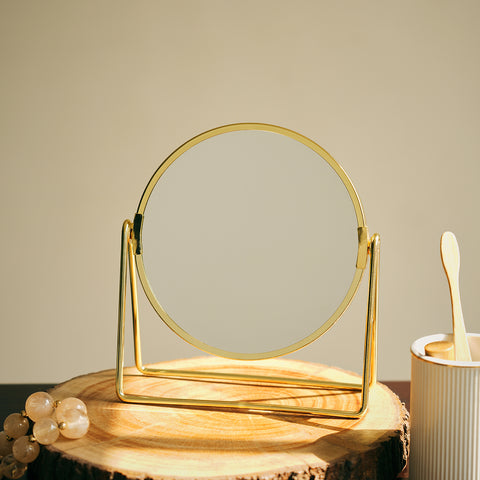 Gold Double Sided Metal Vanity Mirror