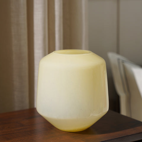 Yellow Round Glass Vase - Small