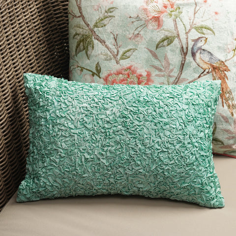 Blue Textured Rectangle Cushion Cover