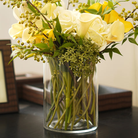 Clear Cylindrical Glass Vase - Small