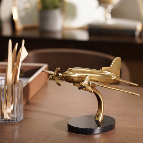 Gold and Black Decorative Aeroplane