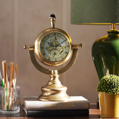 Gold Table Clock with Base