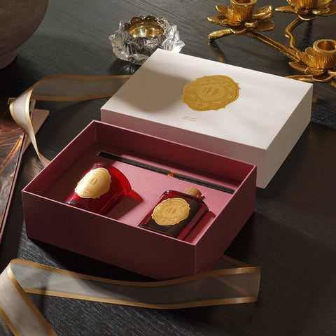 Dark Rose Wax Filled Jar Candle & Diffuser set