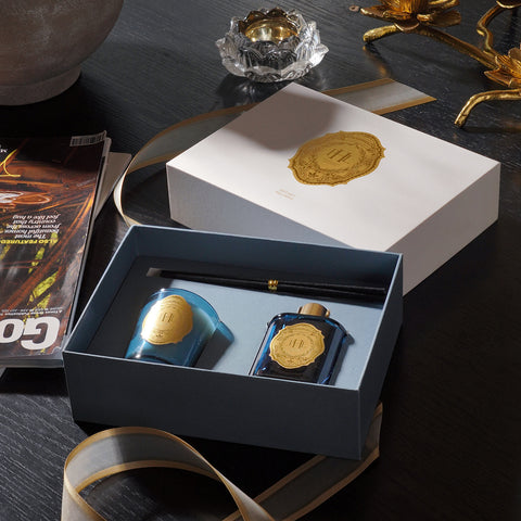 Blue Seaside Climbing Wax Filled Jar Candle & Diffuser set