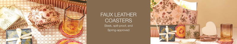 Faux leather coaster