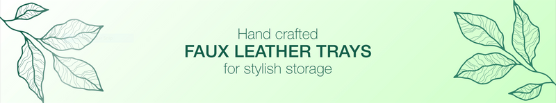 Faux leather bathroom tray