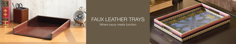 Faux leather tray