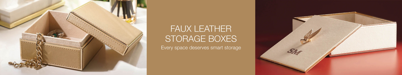 Faux Leather Storage Boxes & Stands