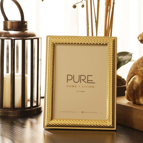 Gold Plated Textured Metal Photo Frame