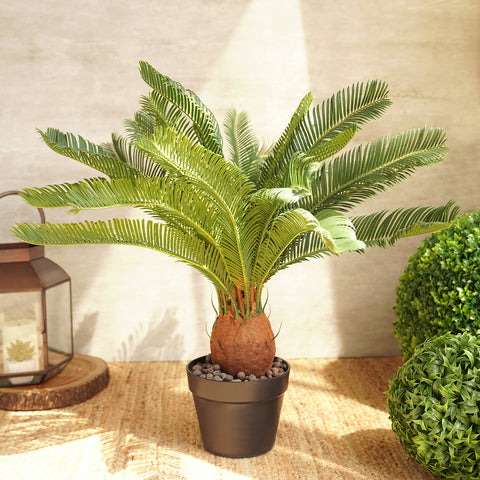 Green Faux Cycas Potted Plant