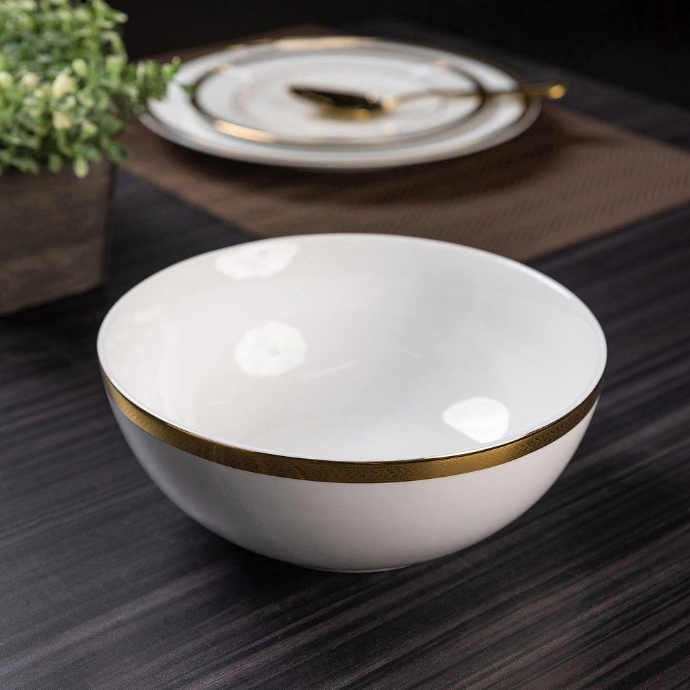 Classic Gold Herring Bone Design Serving Bowl