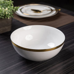 Classic Gold Herring Bone Design Serving Bowl