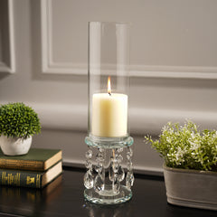 Clear Crystal Candle Holder With Hanging - Large