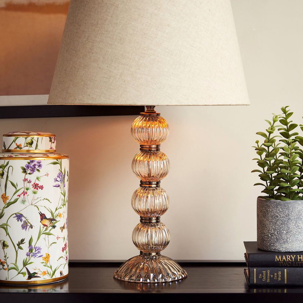 Gold Four Ball Glass Table Lamp Stand (without shade)