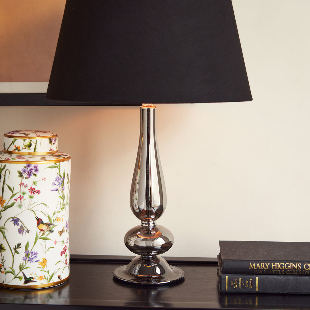Grey Teardrop Shaped Table Lamp Stand (without shade)