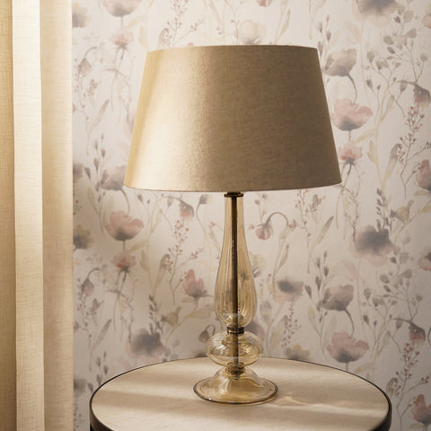 Gold Teardrop Shaped Glass Lamp Stand (without shade)
