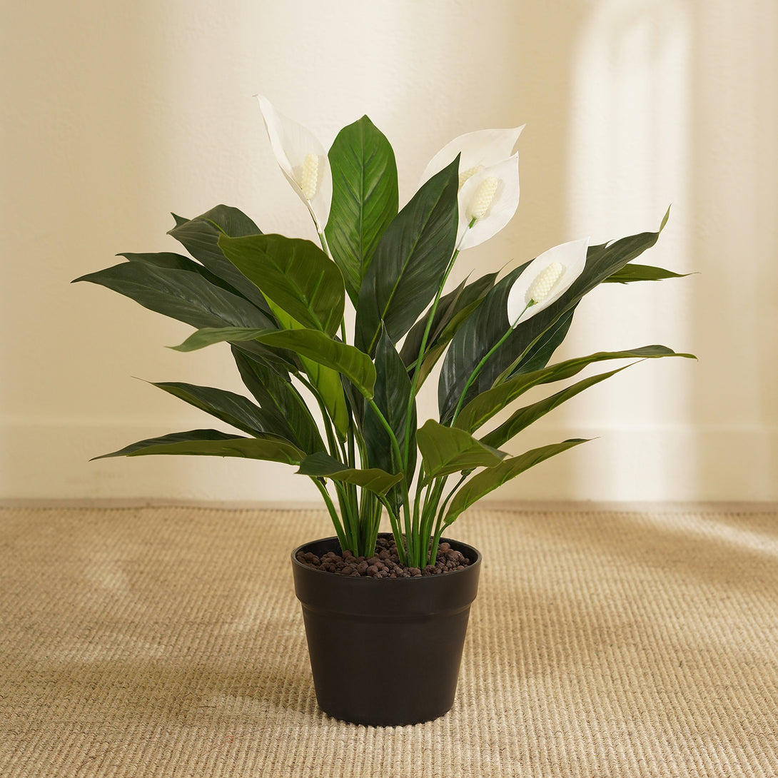 large artificial peace lily plant Shop Green Faux Peace Lily Potted Plant
