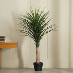 fake ponytail palm Shop Green Faux Ponytail Palm Potted Plant Large