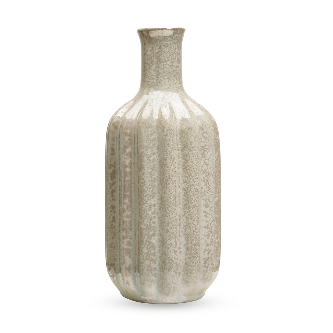 Shop Ivory Pearl Finish Ribbed Ceramic Vase - Small - at Best Price ...