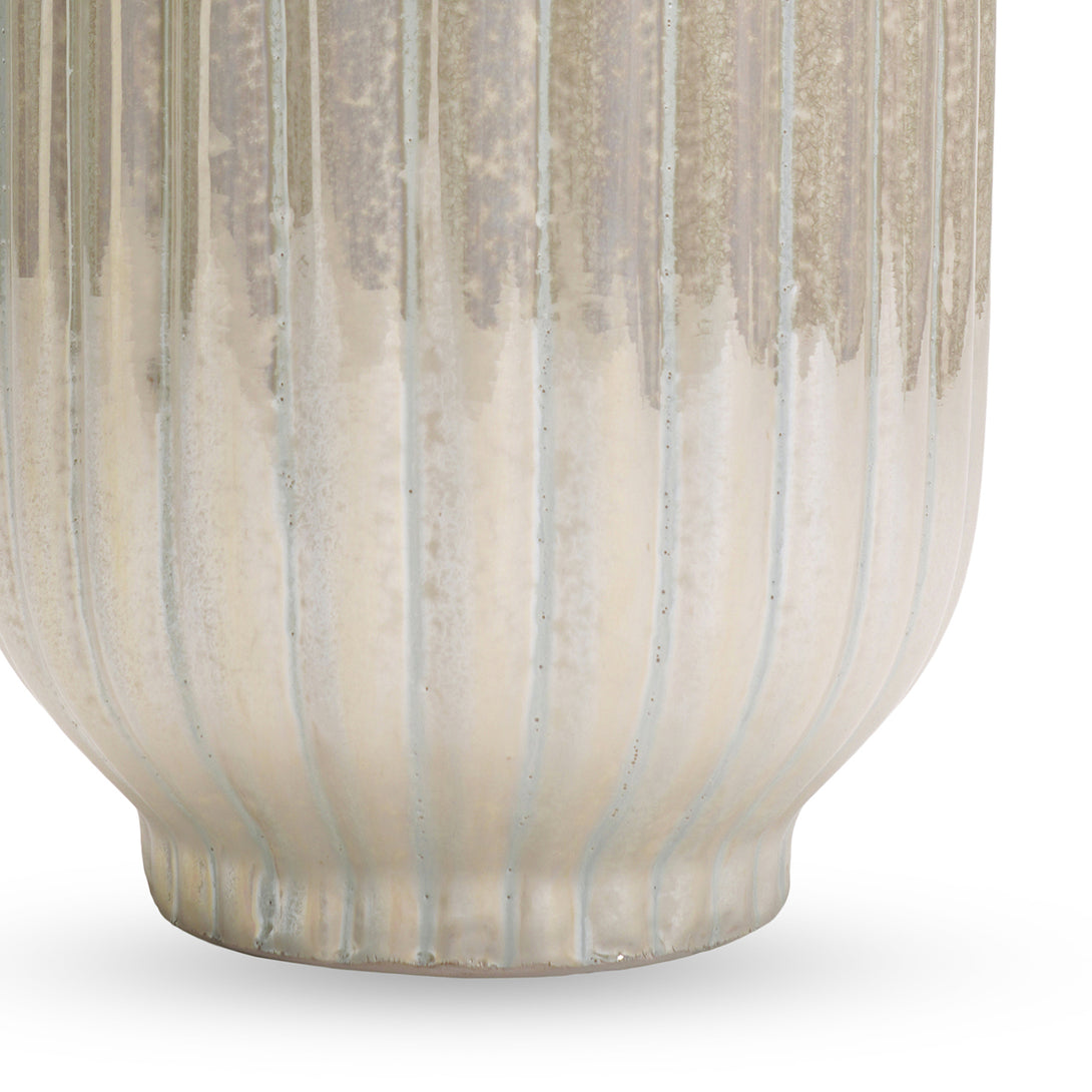 Shop White Ribbed Ceramic Vase - Large - at Best Price Online in India
