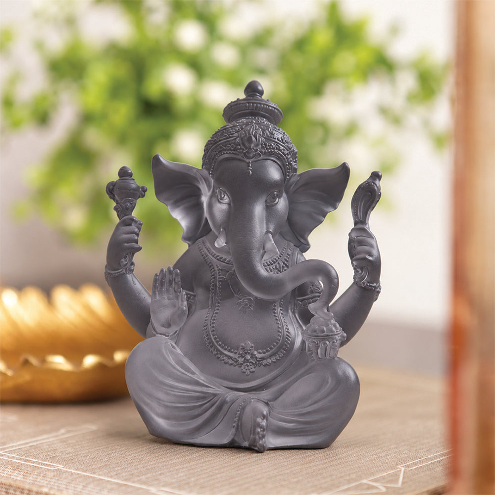 Clear Crystal Sitting Ganesha