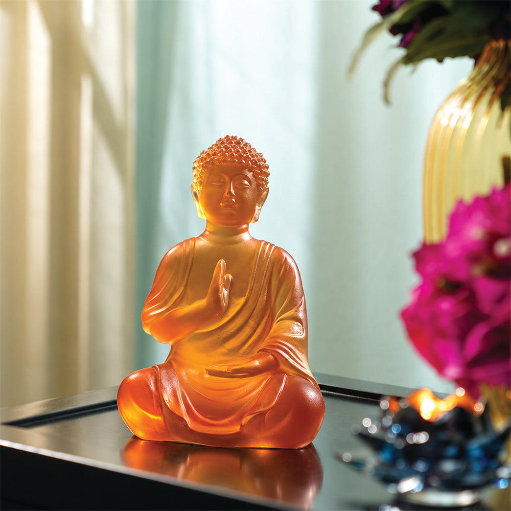 Amber Crystal Sitting Buddha