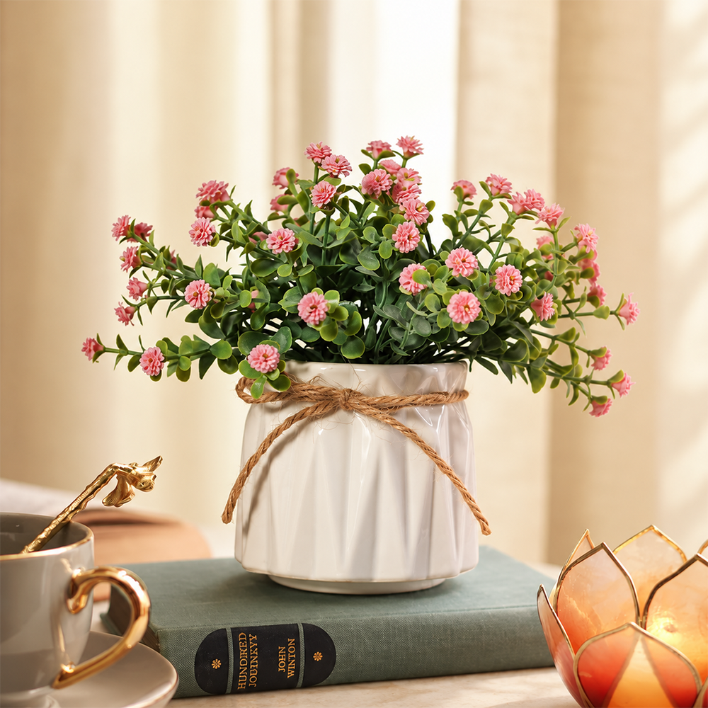 Pink Faux Baby's Breath in Pot