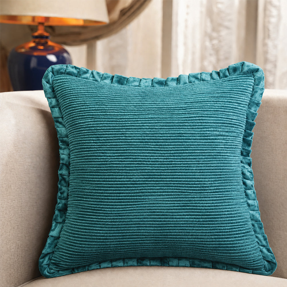 Teal Textured Cushion Cover