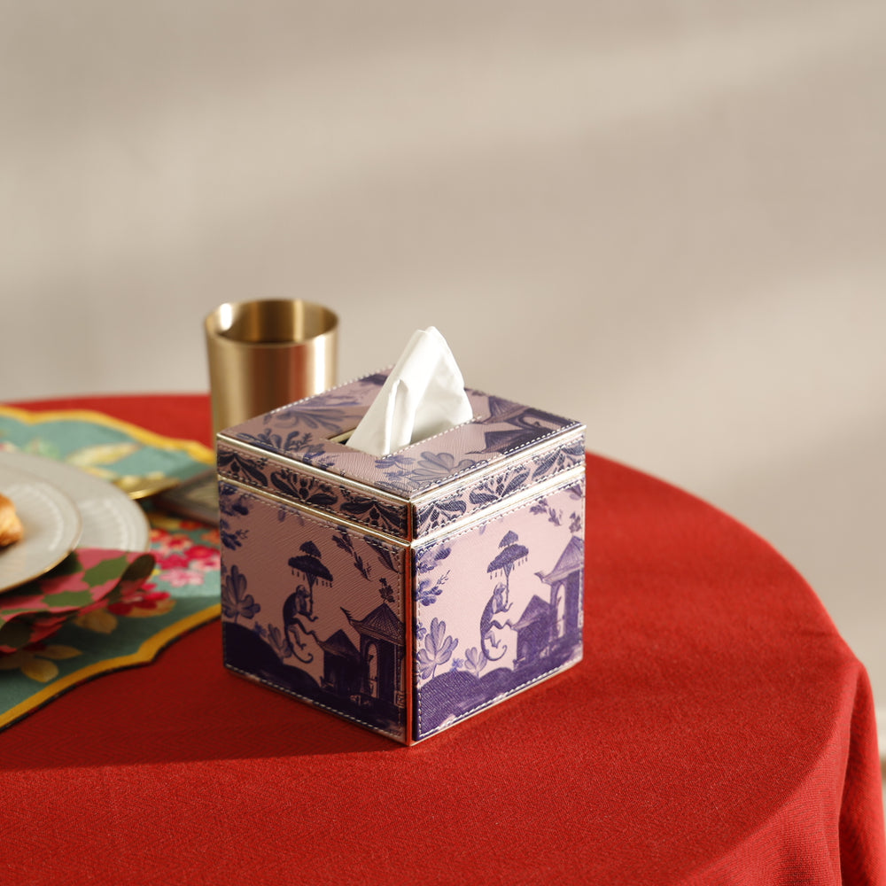 Far East Pink Faux Leather Tissue Box