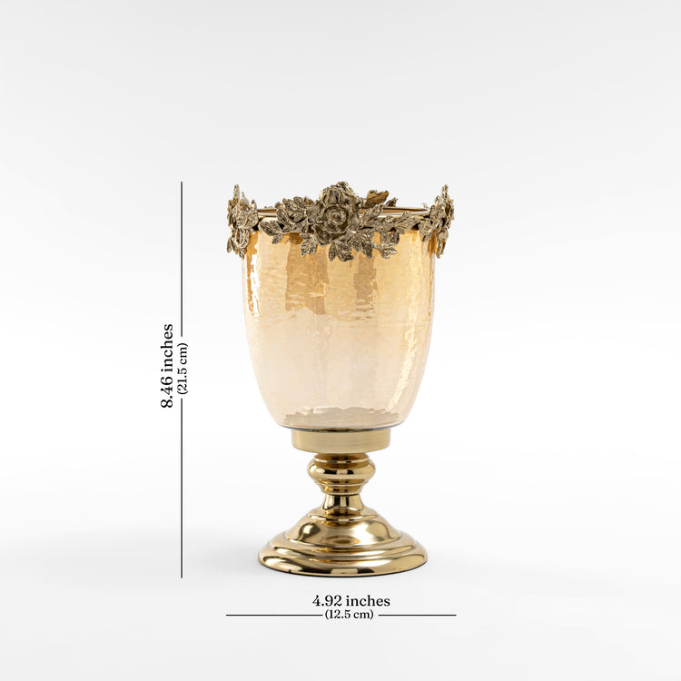 Light Amber Lustre & Gold Hurricane - Small