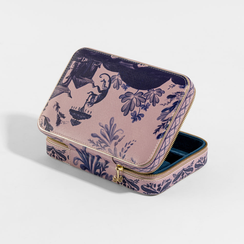 Far East Pink Faux Leather Rectangular Jewellery Box