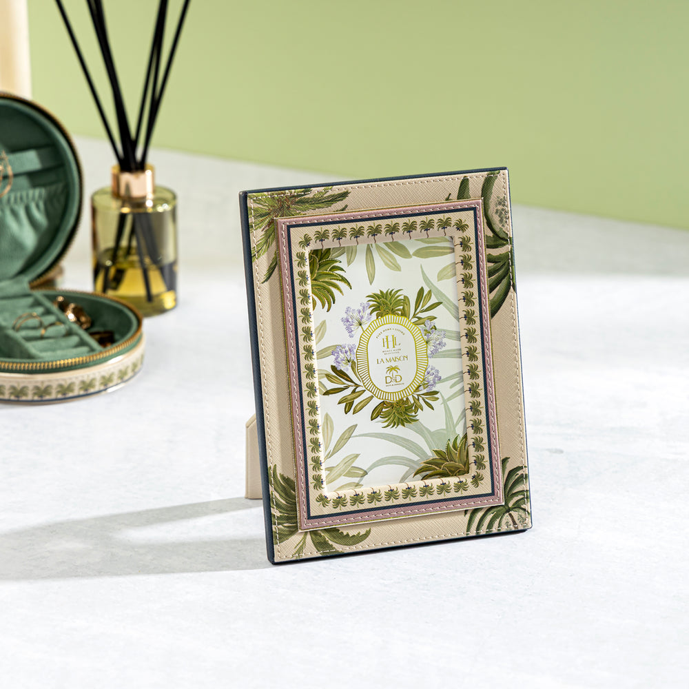 Palmero Beige & Green Faux Leather Photo Frame