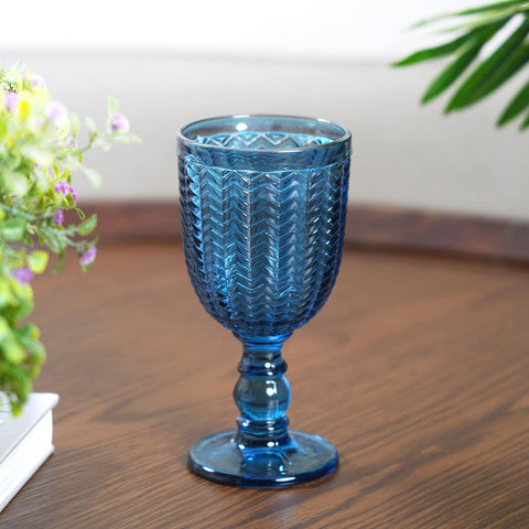 Set of 6  Alma Blue Wine Glass