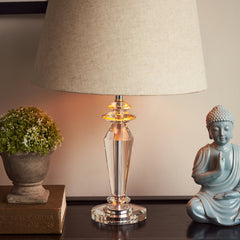 Clear Kite Shaped Crystal Table Lamp Stand (without shade)