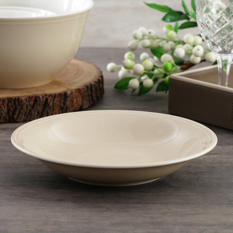 Beige Textured Ceramic Rhythm Soup Plate