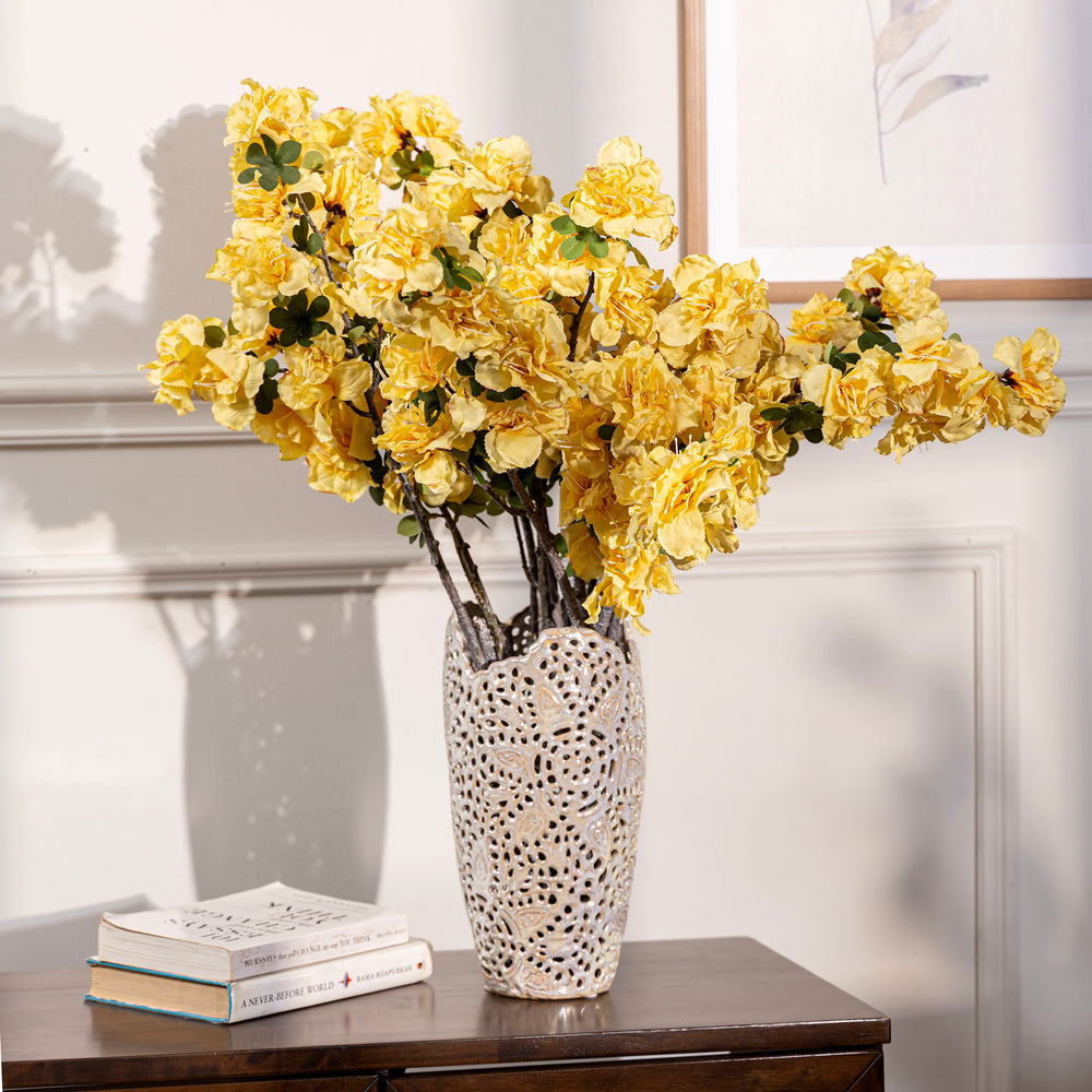 Yellow Azalea Faux Flower Stem Single