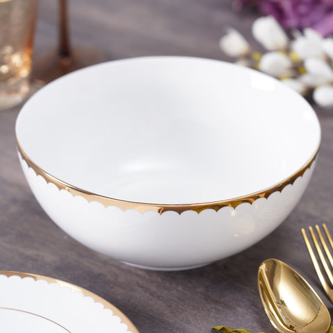 Classic Gold Scallop Design Serving Bowl