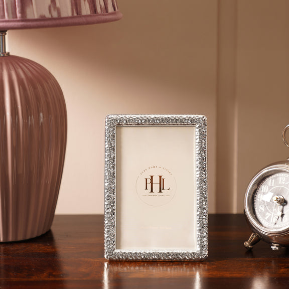 Shop Silver Plated Hammered Metal Photo Frame - Small - at Best Price ...