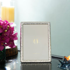 Silver Plated Hammered Metal Photo Frame - Medium