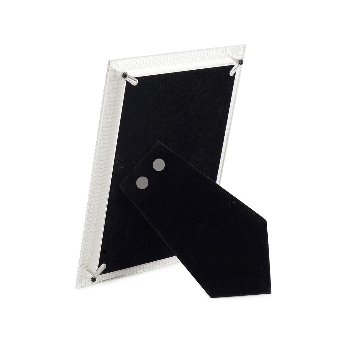 Shop Ribbed Design Matte Silver Plated Photo Frame at Best Price