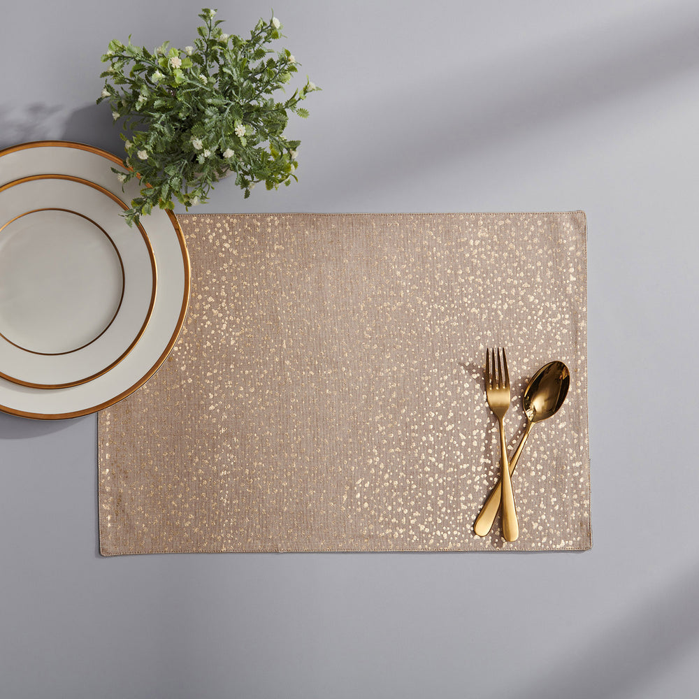 Dab Placemat – Natural/Gold (Set of 6)