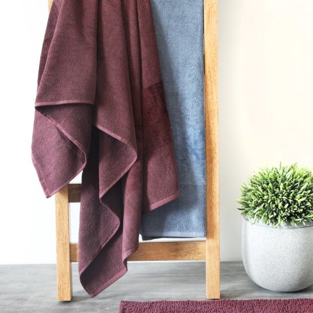 Plum Combed Cotton Bath Towel