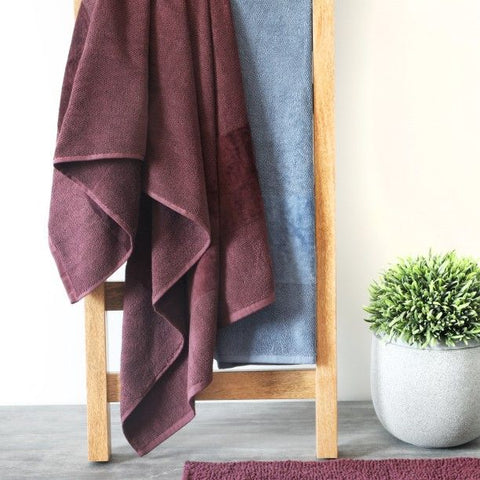Plum Combed Cotton Bath Towel