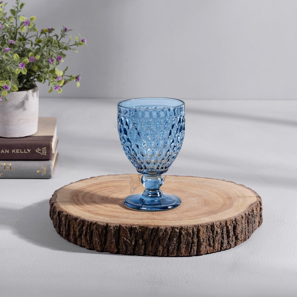 Blue Ritz Wine Glass