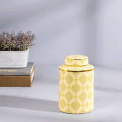 Small Gold and Corn Yellow Decorative Jar
