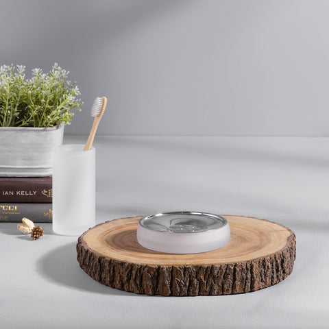 White Moderno Glass Soap Dish