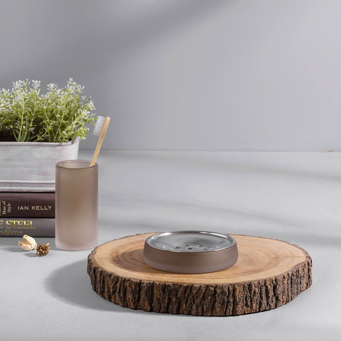 Dark Grey Moderno Glass Soap Dish