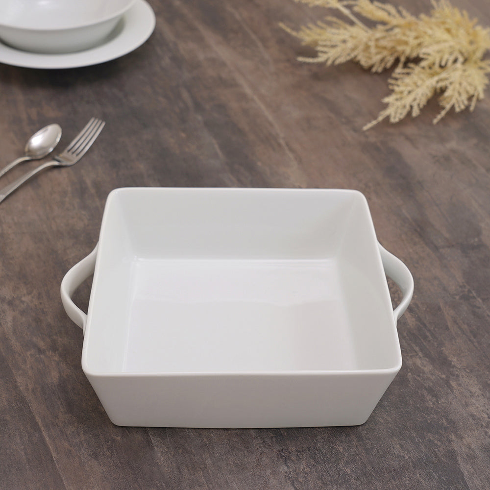 Small Cream Porcelain Roasting Dish
