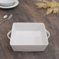 Small Cream Porcelain Roasting Dish